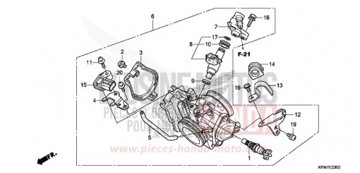 CORPS DE PAPILLON CRF250RG de 2016